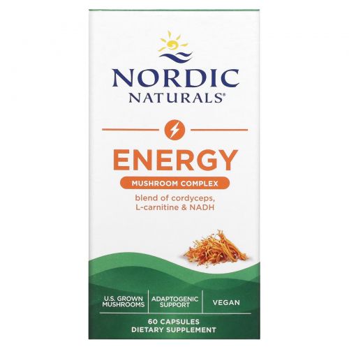 Nordic Naturals, Энергетический комплекс грибов, 60 капсул
