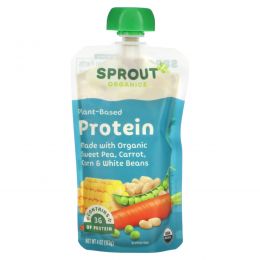 Sprout Organic, Baby Food, 8 Months & Up, Sweet Pea, Carrot, Corn And White Bean, 4 oz ( 113 g)