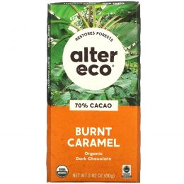 Alter Eco, Органический шоколад, темная соленая обжаренная карамель, 2,82 г (80 г)