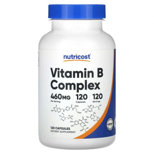 Nutricost, Комплекс витаминов группы B, 460 мг, 120 капсул