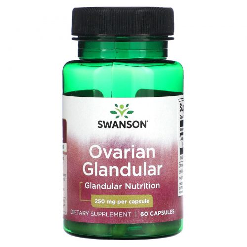 Swanson, Железистые яичники, 250 мг, 60 капсул