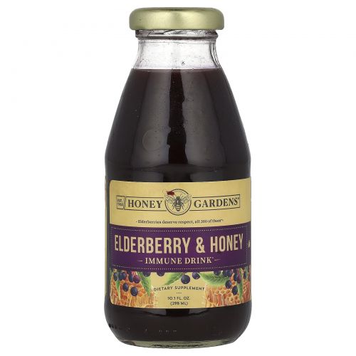 Honey Gardens, напиток для укрепления иммунитета, бузина и мед, 298 мл (10,1 жидк. унции)