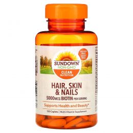 Sundown Naturals, Волосы, кожа и ногти, 120 капсул