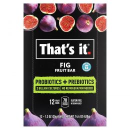 That's It, фруктовый батончик с пребиотиками и пробиотиками, инжир, 12 батончиков по 35 г (1,2 унции)