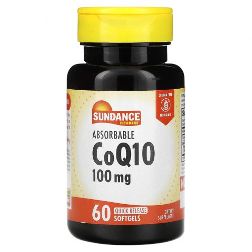 Sundance Vitamins, Абсорбируемый коэнзим Q10, 100 мг, 60 мягких таблеток