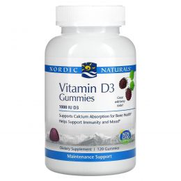 Nordic Naturals, Vitamin D3, Wild Berry, 1000 IU, 120 Gummies