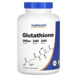 Nutricost, Глутатион, 500 мг, 240 капсул