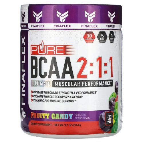 Finaflex, Pure BCAA 2: 1: 1, фруктовые конфеты, 276 г (9,7 унции)