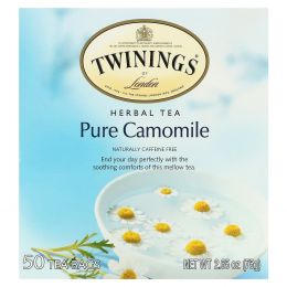 Twinings, Травяной чай, чистая ромашка, без кофеина, 50 чайных пакетиков, 75 г