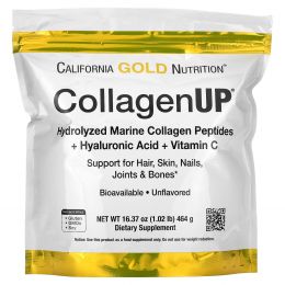 California Gold Nutrition, CollagenUP™ 5000, Marine-Sourced Collagen Peptides + Hyaluronic Acid & Vitamin C, 16,26 унций (461 г)