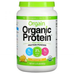 Orgain, Organic Protein Plant Based Powder, Peanut Butter, Net Wt 2.03 lb (920 g)