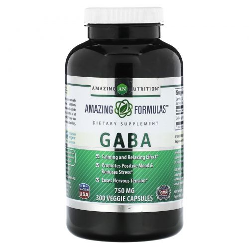 Amazing Nutrition, ГАМК, 750 мг, 300 растительных капсул