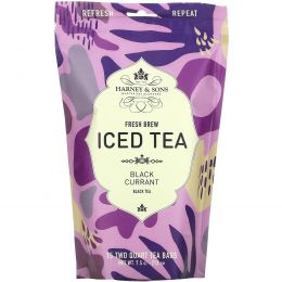 Harney & Sons, Fresh Brew Iced Tea, Black Currant Black Tea, 15 Tea Bags, 7.5 oz (212 g)