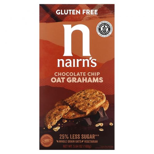 Nairn's, Oat Grahams, Gluten Free, Chocolate Chip, 5.64 oz (160 g)