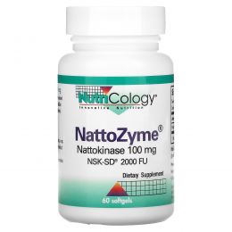 Nutricology, NattoZyme, наттокиназа, 100 мг, 60 гелевых капсул