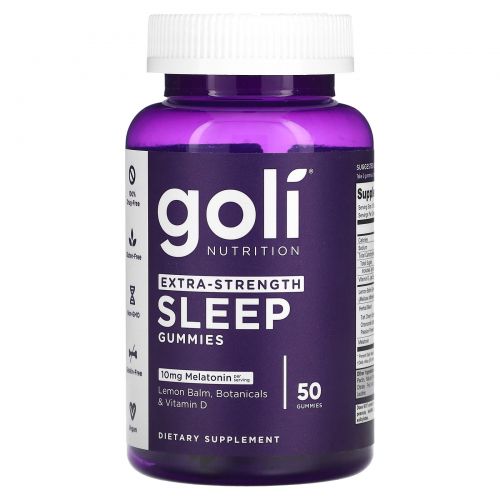 Goli Nutrition, Sleep, повышенная сила действия, 10 мг, 50 жевательных таблеток