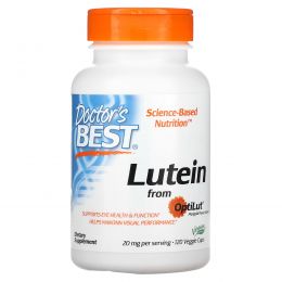 Doctor's Best, Lutein with OptiLut, 10 мг, 120 вегетарианских капсул