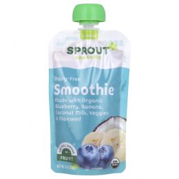 Sprout Organic, Organic Smoothie, Toddler, Blueberry Banana wit Coconut Milk Veggies & Flax Seed , 4 oz (113 g)