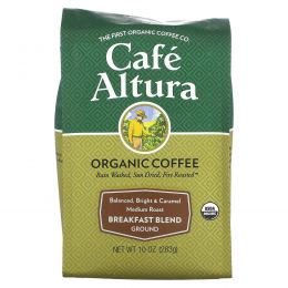 Cafe Altura, Organic Coffee, Breakfast Blend, Medium Roast, Ground, 10 oz (283 g)