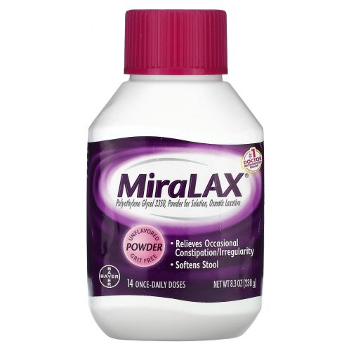 MiraLAX, Порошок, без добавок, 238 г (8,3 унции)
