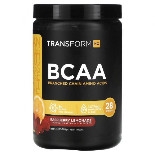 TransformHQ, BCAA, малиновый лимонад, 389,2 г (13,9 унции)