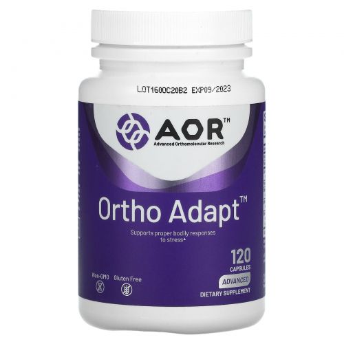 Advanced Orthomolecular Research AOR, Advanced Series, Орто · Адапт с экстрактами свиных надпочечников и железистых тканей + растительные компоненты, 120 капсул