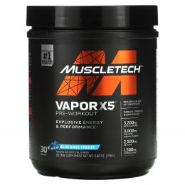 Muscletech, Vapor X5 Next Gen, Pre-Workout, Blue Raspberry Fusion, 9.40 oz (266 g)