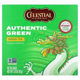 Celestial Seasonings, настоящий зеленый чай, 40 чайных пакетиков, 82 г (2,9 унции)