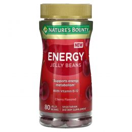 Nature's Bounty, Энергетические мармеладки, с витамином B12, вишня, 80 мармеладок