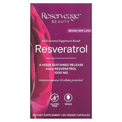 ReserveAge Nutrition, Resveratrol with Trans-Resveratrol, 500 mg, 60 Veggie Capsules