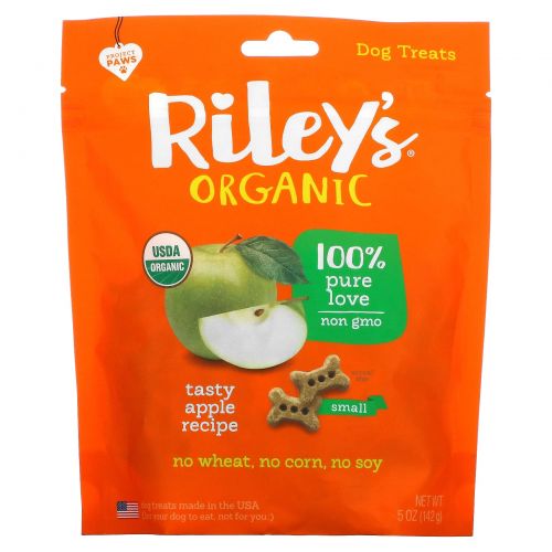 Riley’s Organics, Угощение для собак, Маленькая кость, Яблоко, 5 унций (142 г)