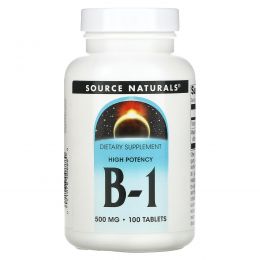 Source Naturals, B-1, High Potency, 500 мг, 100 таблеток