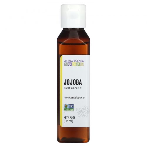 Aura Cacia, Натуральное масло жожобы по уходу за кожей, балансирующее, 4 жидких унции (118 мл)