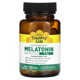 Country Life, Мелатонин, 3 мг, 90 таблеток