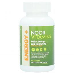 Noor Vitamins, ежедневная энергия и иммунитет, с черным тмином, 60 таблеток