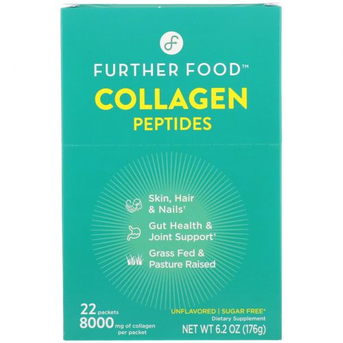 Further Food, Collagen Peptides, Unflavored, 22 Packs, 0.28 oz (8 g) Each