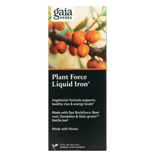 Gaia Herbs, PlantForce Liquid Iron, 16 fl oz (473 ml)