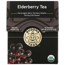 Buddha Teas, Organic Herbal Tea, Elderberry, 18 Tea Bags, 0.95 oz (27 g)