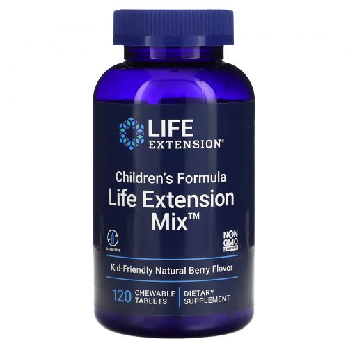 Life Extension, Children's Formula, Life Extension Mix, Natural Berry Flavor, 120 Chewable Tablets