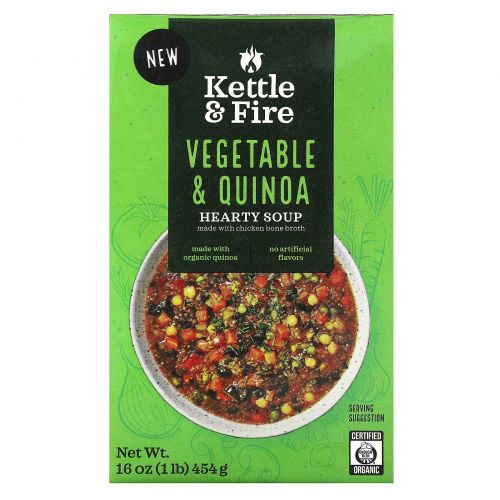 Kettle & Fire, сытный суп, овощи и киноа, 454 г (16 унций)