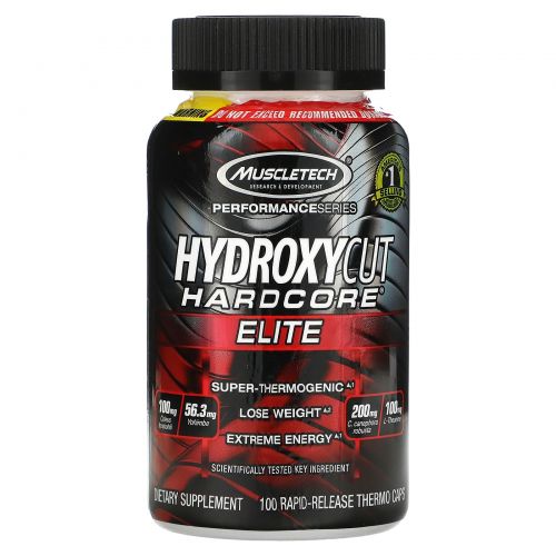 MuscleTech, Серия Performance, Hydroxycut Hardcore, Elite, 100 термокапсул с быстрым высвобождением