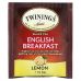 Twinings, English Breakfast, черный чай, лимон, 20 чайных пакетиков 40 г (1,41 унции)