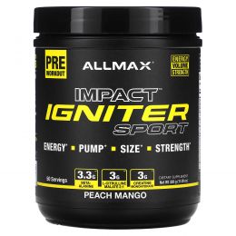 ALLMAX, IMPACT Igniter Sport, перед тренировкой, персик и манго, 320 г (11,29 унции)