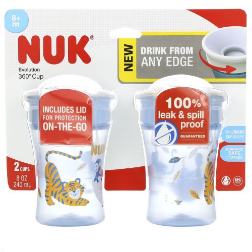 NUK, Evolution 360 Cup, 8 + Months, 2 Cups, 8 oz (240 ml)