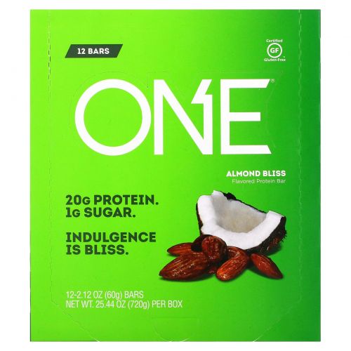 Oh Yeah!, One Bar, Almond Bliss, 12 Bars, 2.12 oz (60 g) Each