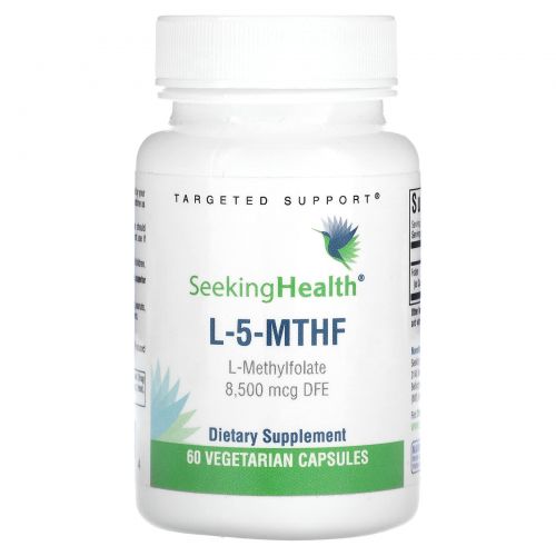 Seeking Health, L-5-MTHF, L-метилфолат, 8500 мкг DFE, 60 вегетарианских капсул