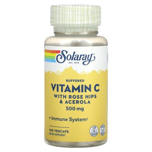 Solaray, Буферизованный витамин C, 500 мг, 100 растительных капсул