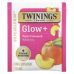 Twinings, Superblends, Glow +, белый чай, персик, 16 чайных пакетиков, 29 г (1,02 унции)