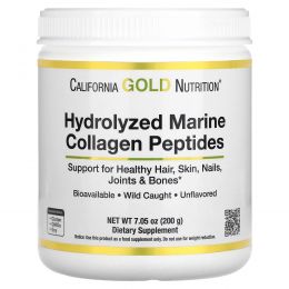 California Gold Nutrition, пептиды из морского коллагена премиального качества, без вкусовых добавок, 200 г (7,05 унции)