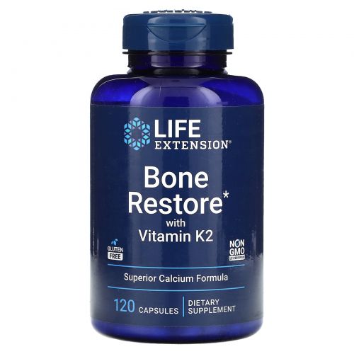 Life Extension, Bone Restore, с витамином K2, 120 капсул